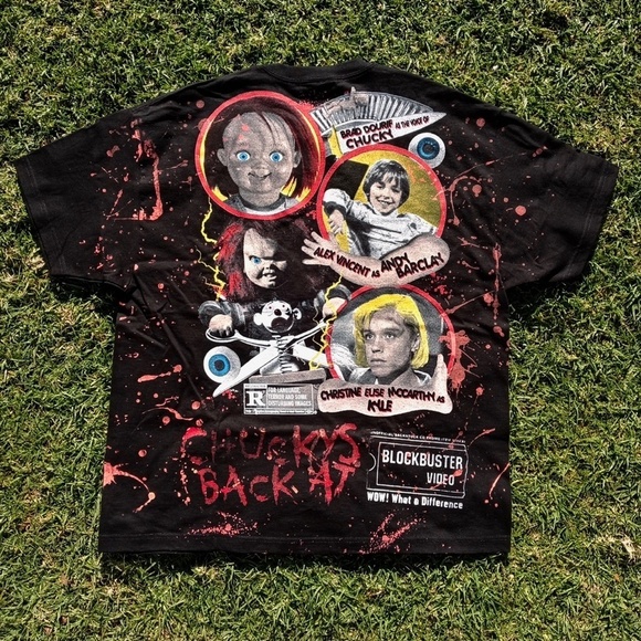 CHILD'S PLAY 2 Chucky Horror Movie All Over Print Bootleg T-Shirt - Size 2XL - Picture 4 of 8